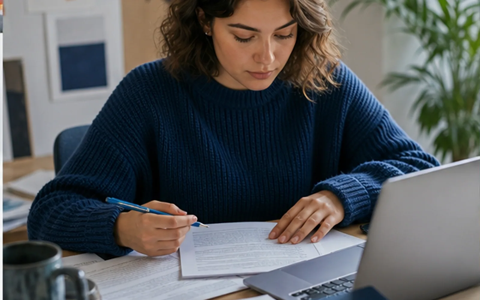 Estudante comparando trecho original, paráfrase e indicação de autoria em trabalho acadêmico